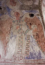 Fresco in tomb of Tigran Honents in Ani.  Click for more on caves below the city.  (VirtualANI)