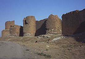 City walls to the right of Lion Gate in Ani.  Click for more.  (VirtualANI)